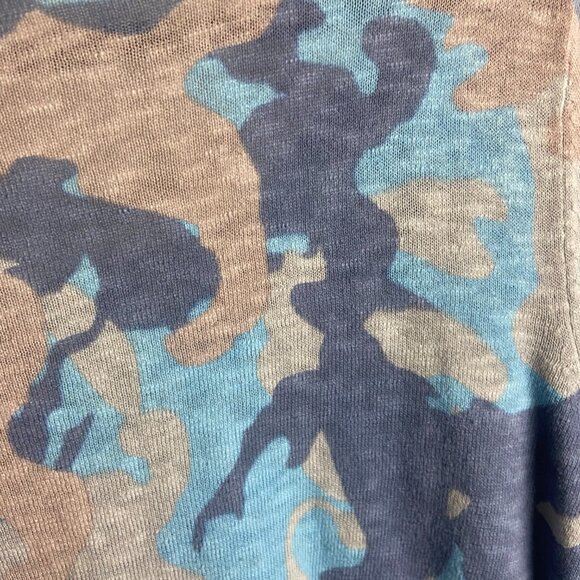 Logo by Lori Goldstein Size L Blue Camouflage Lightweight Sweater Linen Casual - Picture 3 of 6